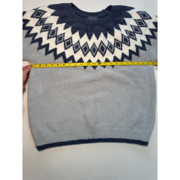 Barefoot Dreams CozyChic XL Fair Isle Knit Pullover Sweater Cozy Soft - Picture 4 of 8